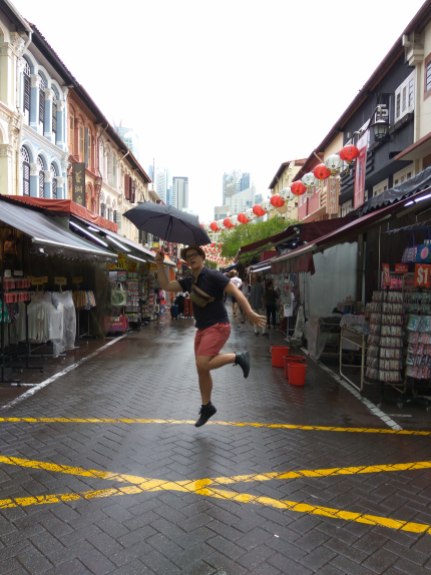 China town in the rain